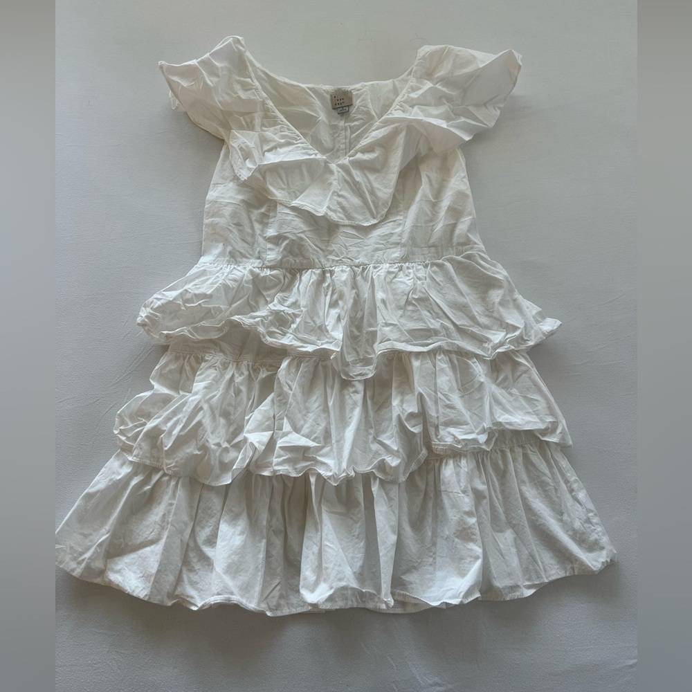 White Ruffle Mini Dress